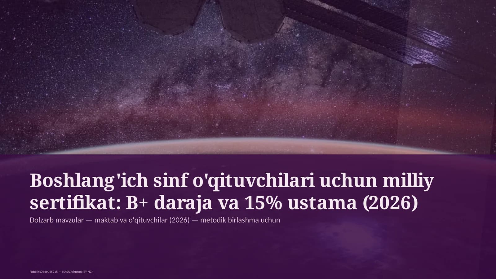 Milliy sertifikat: B+ daraja va 15% ustama