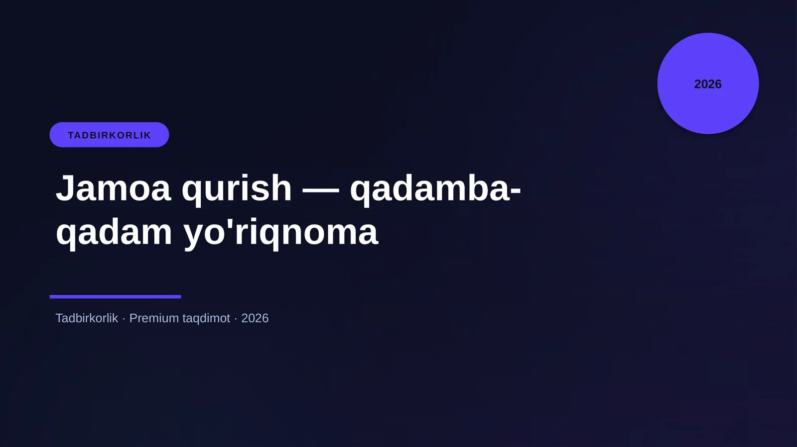Jamoa qurish — qadamba-qadam yo'riqnoma