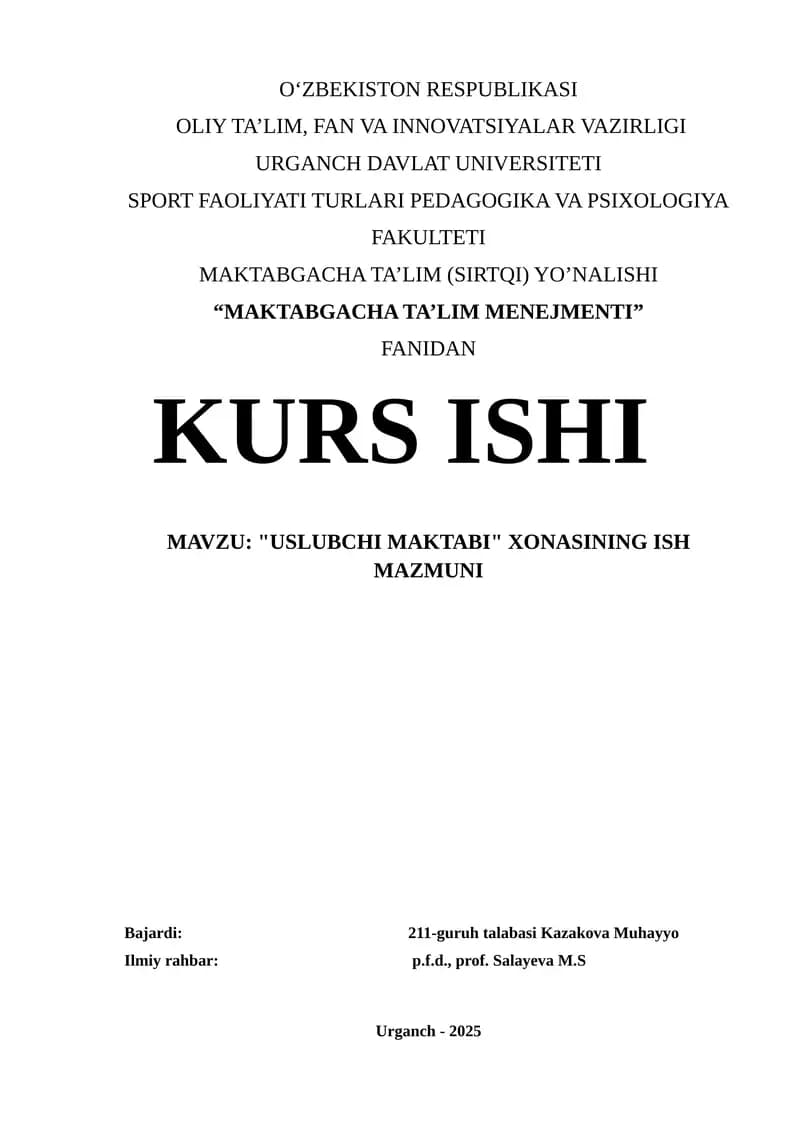 "Uslubchi maktabi"