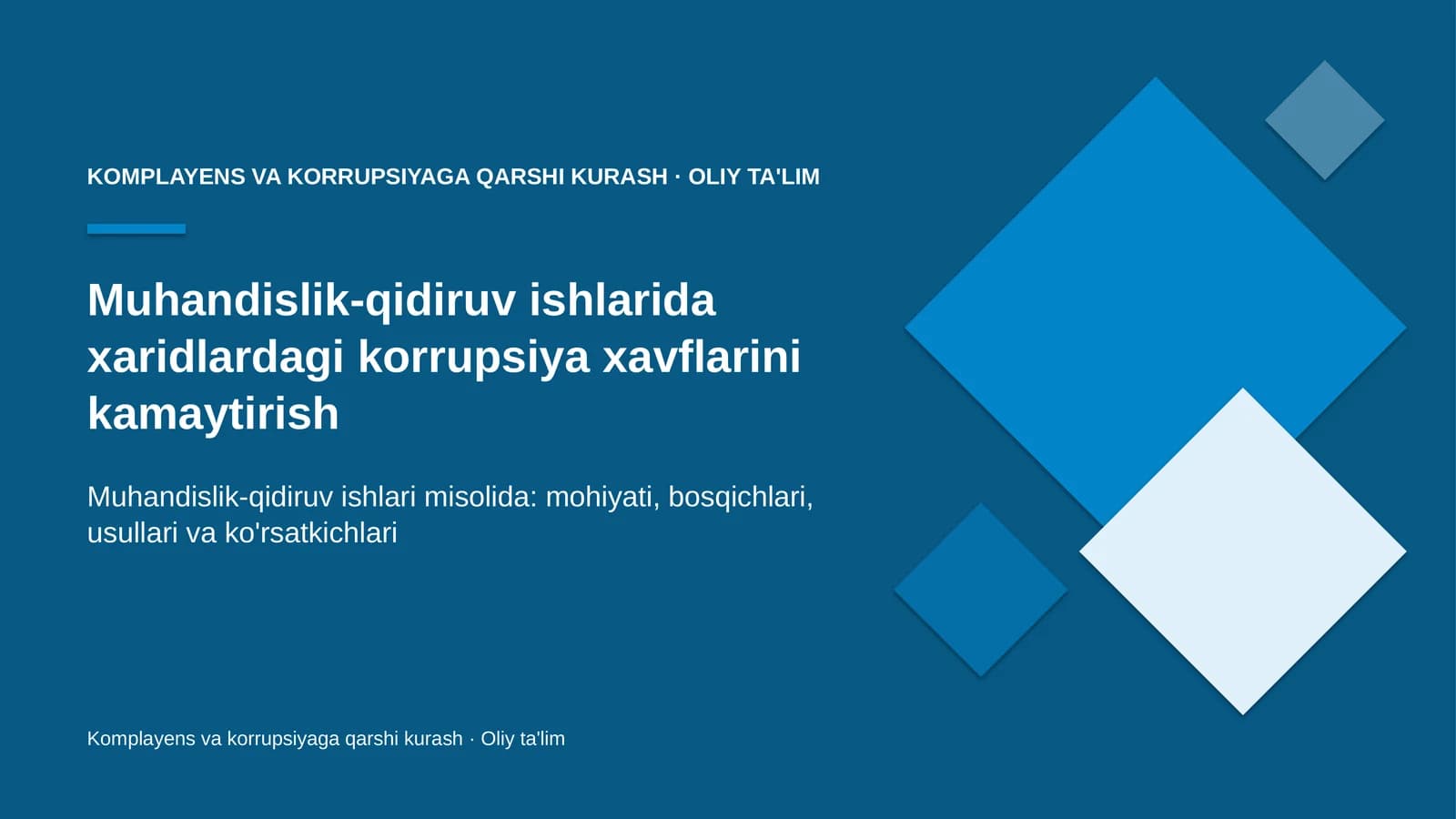 muhandislik qidiruv ishlarida xaridlardagi korrupsiya xavflarini kamaytirish 3721
