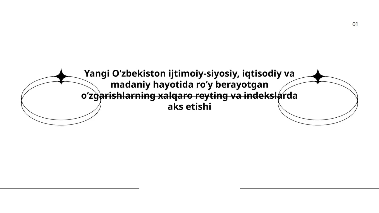 Yangi O‘zbekiston ijtimoiy-siyosiy, iqtisodiy va madaniy hayotida roʻy berayotgan oʻzgarishlarning xalqaro reyting va indekslarda aks etishi