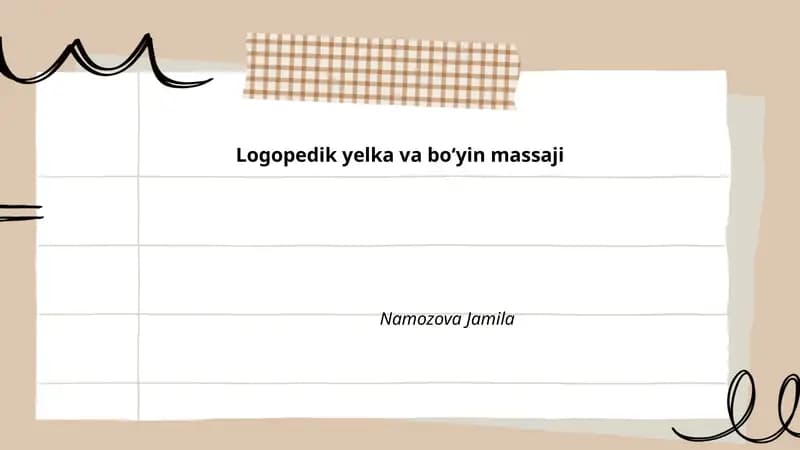 Logopedik yelka va boʻyin massaji