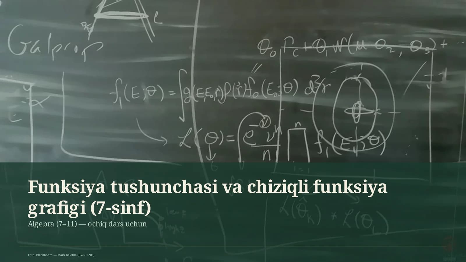 Funksiya tushunchasi va chiziqli funksiya grafigi (7-sinf)