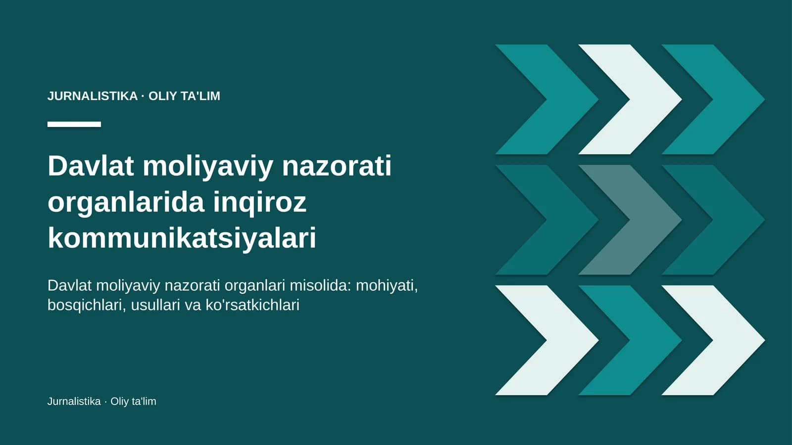 Davlat moliyaviy nazorati organlarida inqiroz kommunikatsiyalari