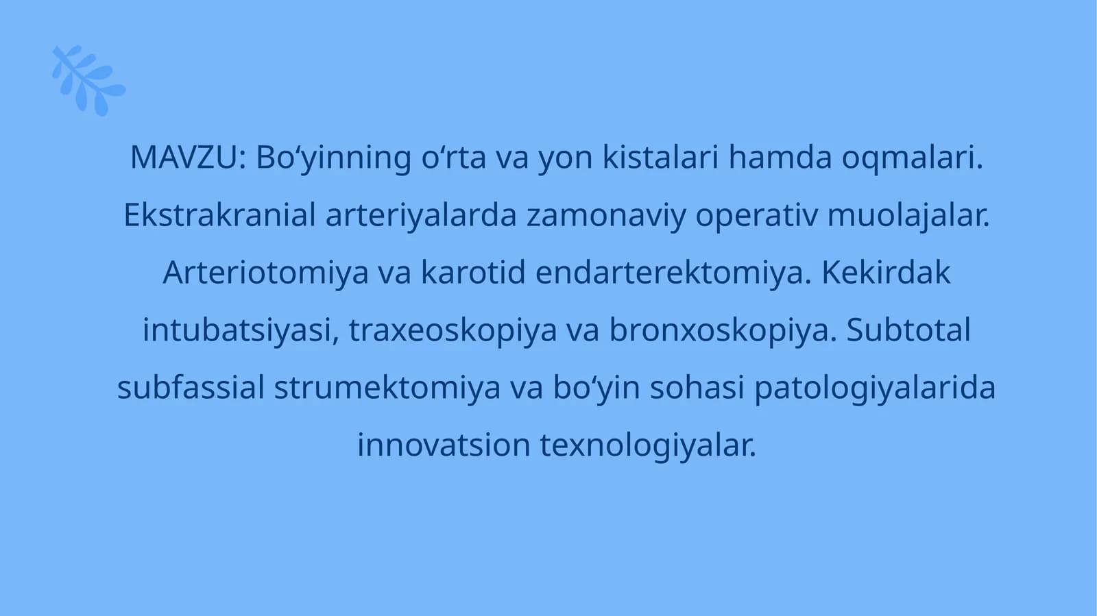Bo‘yinningo‘rtavayonkistalarihamdaoqmalari
