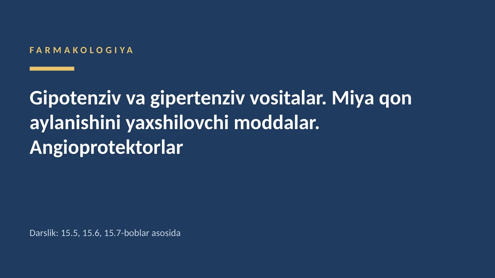 FARMAKOLOGIYA