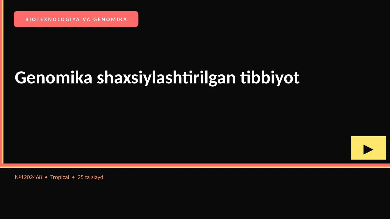BIOTEXNOLOGIYA VA GENOMIKA