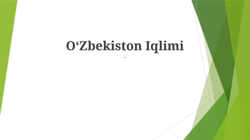 OʻZbekiston Iqlimi