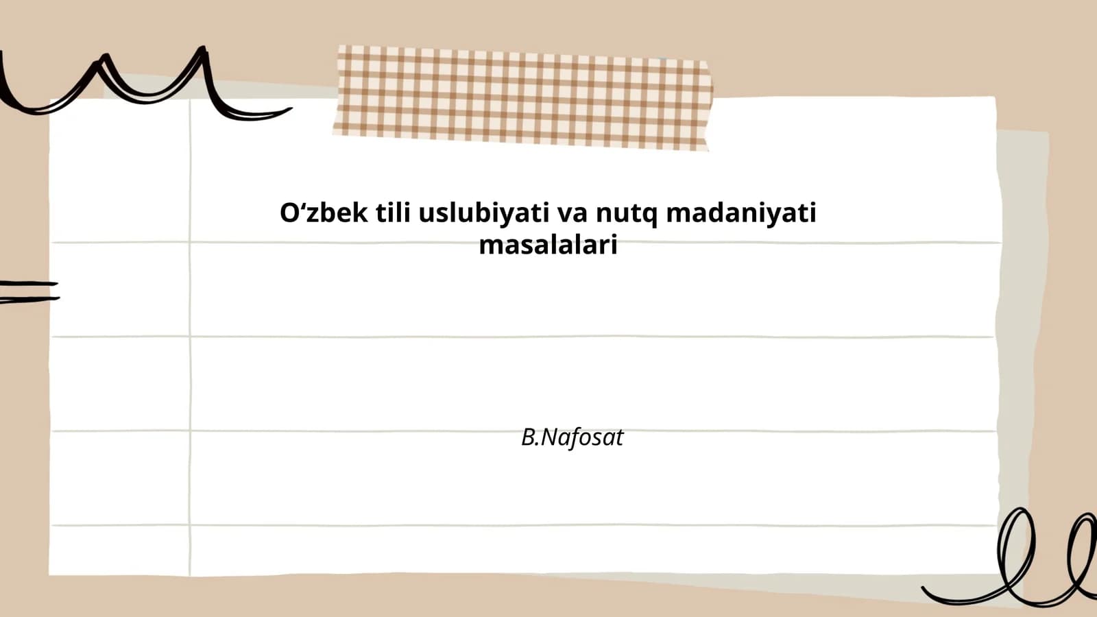 Oʻzbek tili uslubiyati va nutq madaniyati masalalari