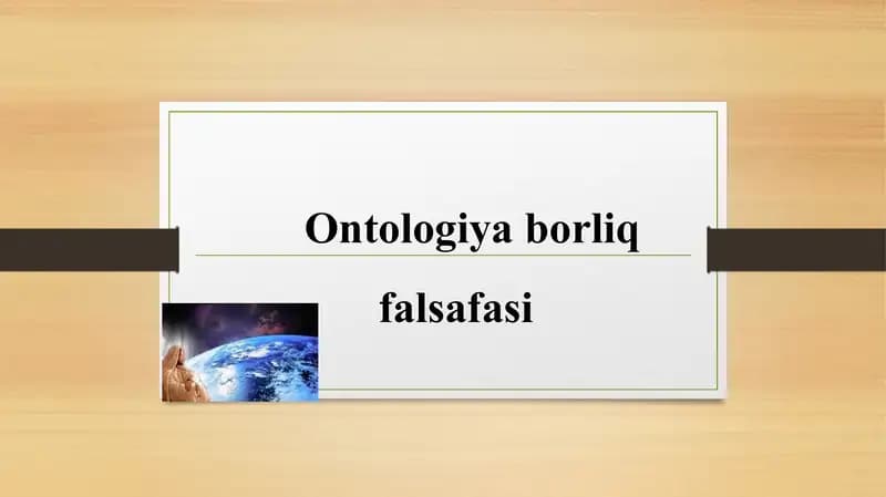 Ontologiyaborliqfalsafasi