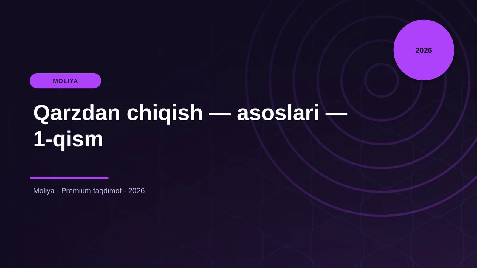 Qarzdan chiqish — asoslari — 1-qism
