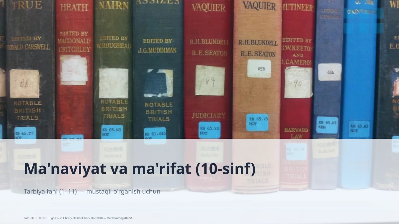 Ma'naviyat va ma'rifat (10-sinf)