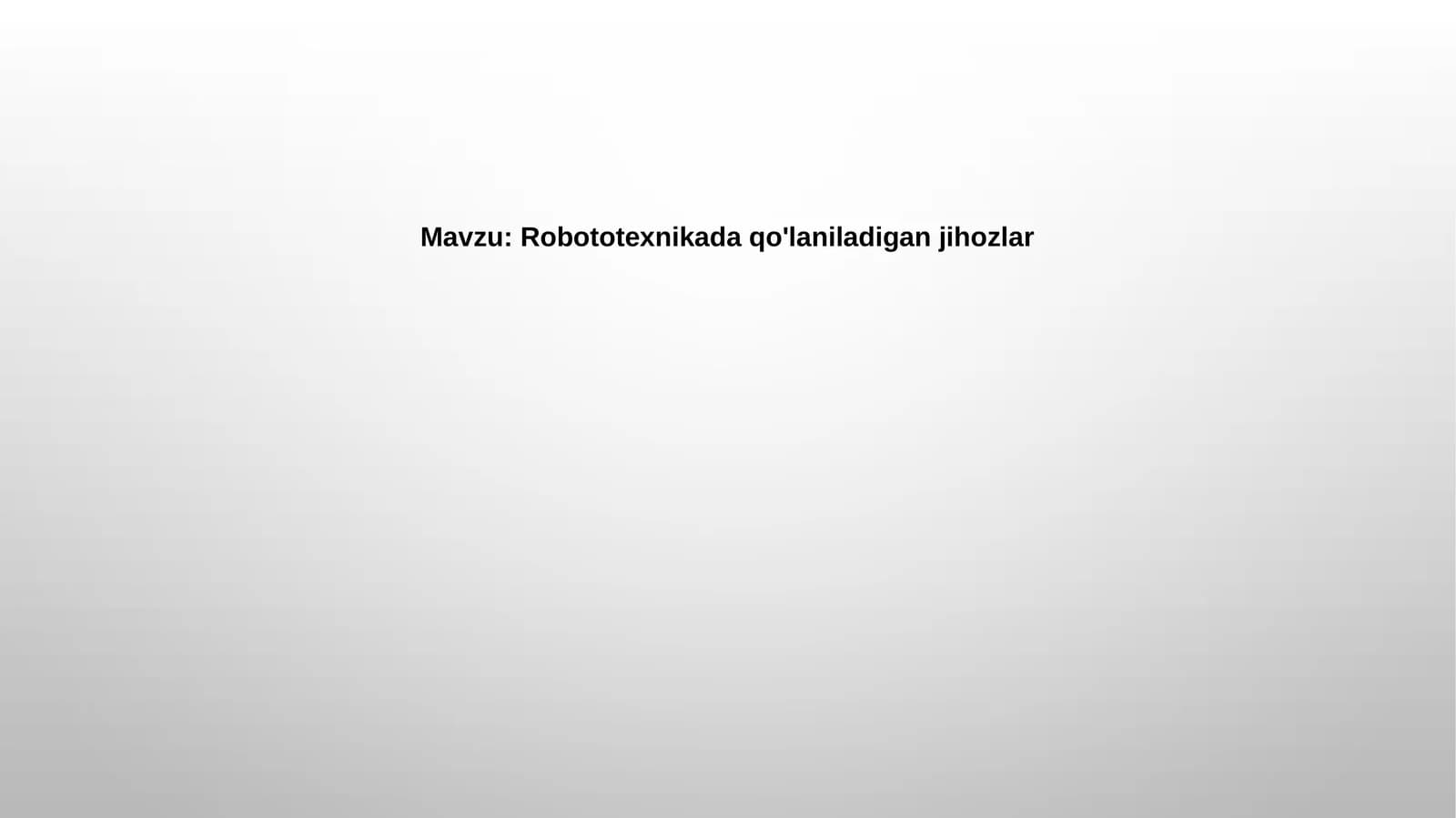 Robototexnika uskunalari