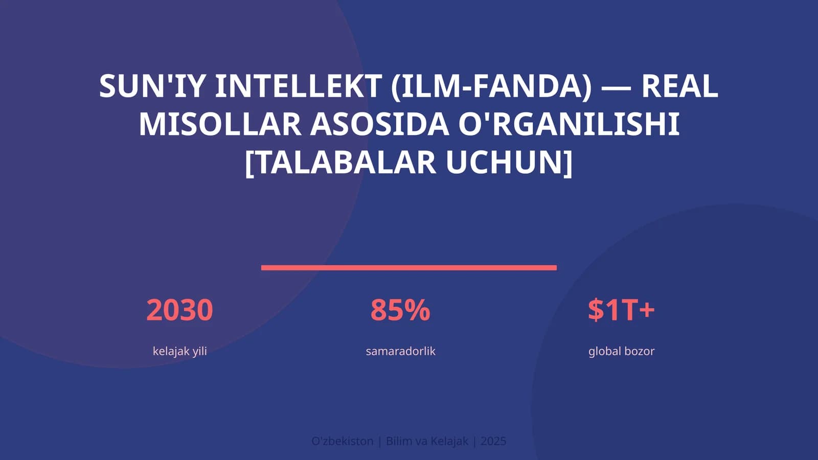 Sun'iy intellekt (ilm-fanda) — real misollar asosida o'rganilishi [talabalar uchun]