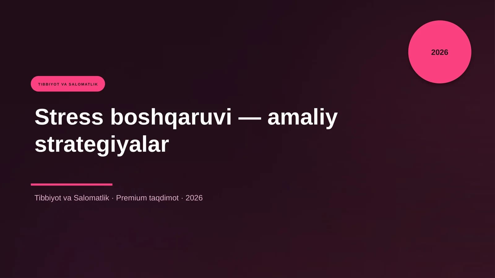 Stress boshqaruvi — amaliy strategiyalar