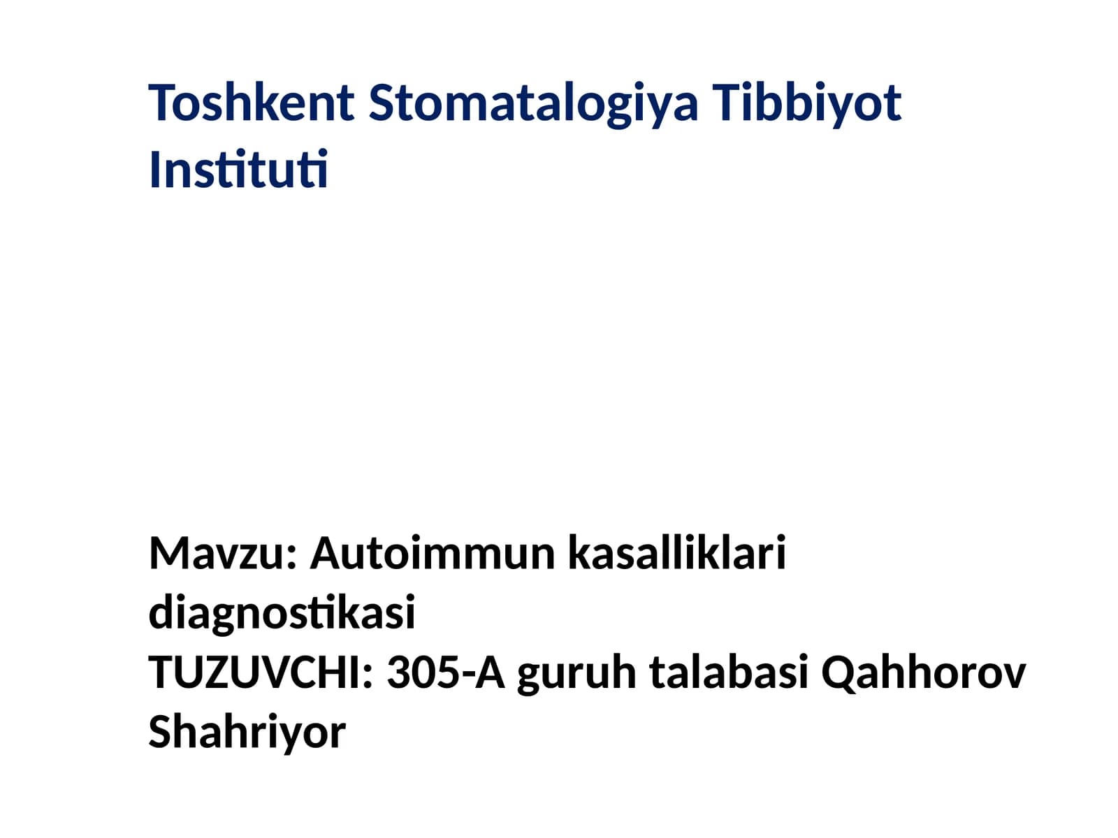 Autoimmun kasalliklaridiagnostikasi