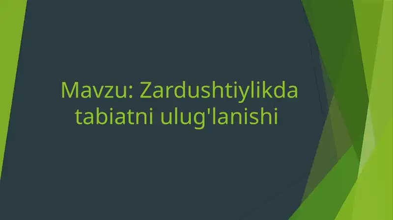 Zardushtiylikdatabiatniulug'lanishi