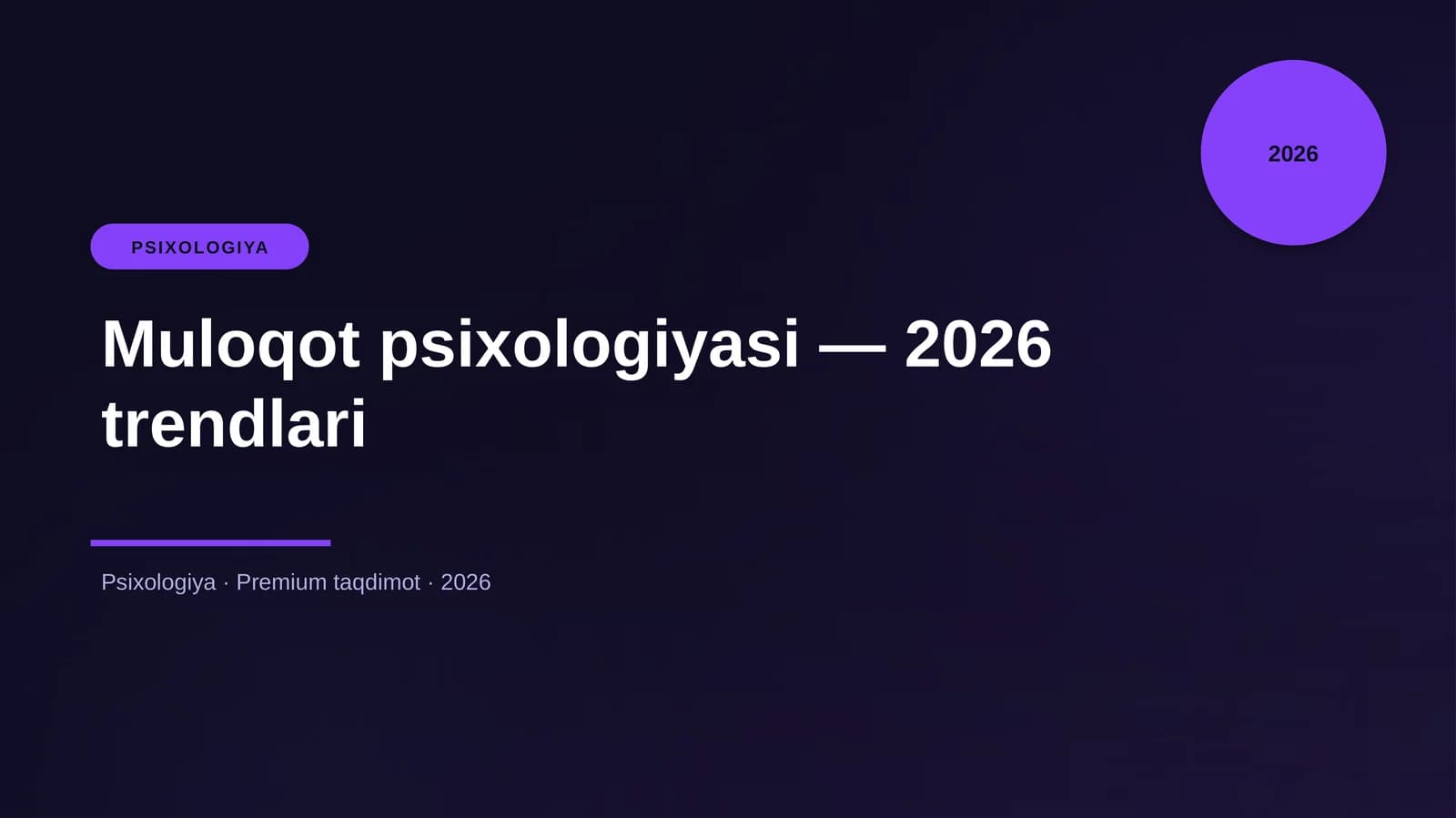 Muloqot psixologiyasi — 2026 trendlari