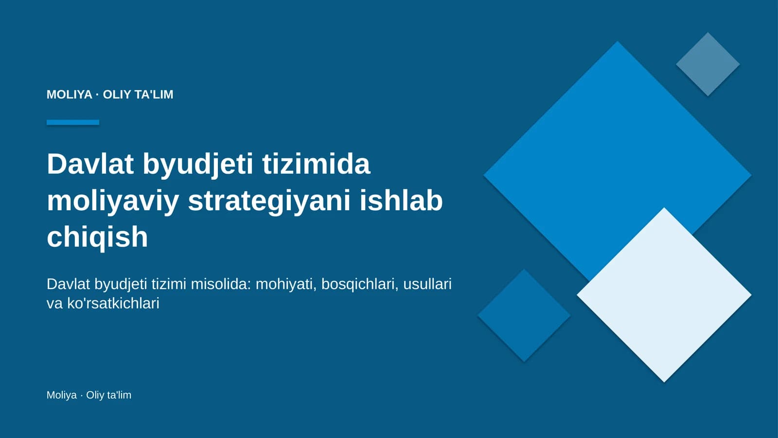 davlat byudjeti tizimida moliyaviy strategiyani ishlab chiqish 9291