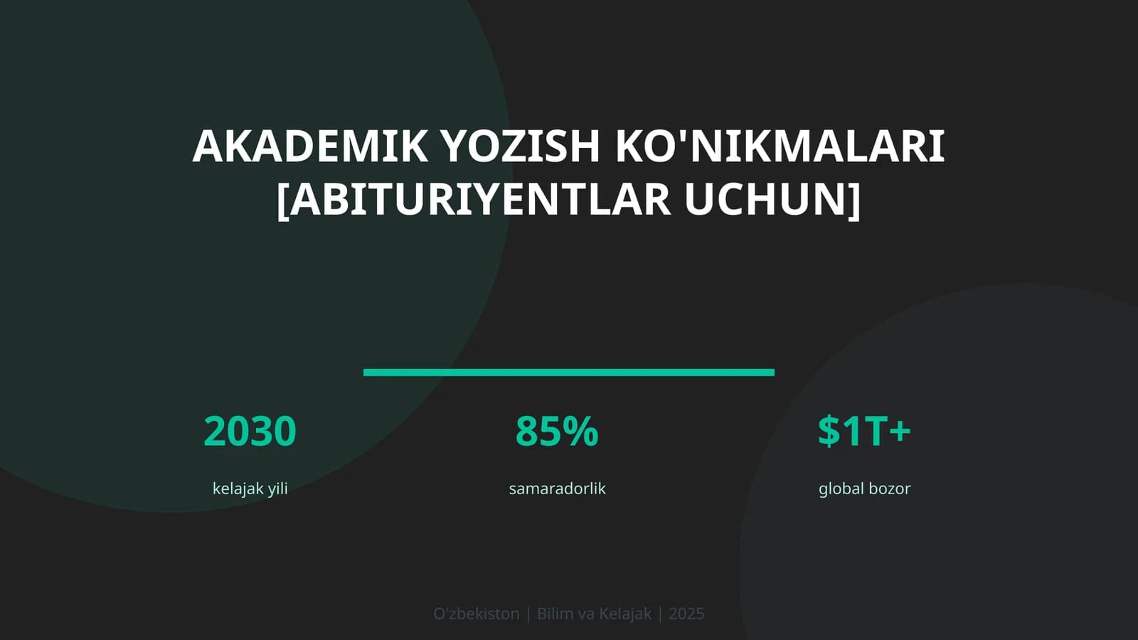 Akademik yozish ko'nikmalari [ABITURIYENTLAR UCHUN]