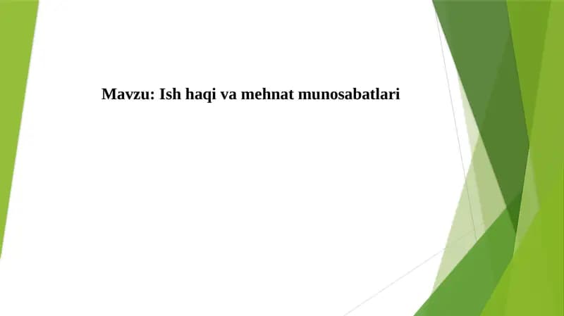 Ishhaqi va mehnat munosabatlari
