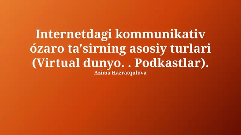 Virtual olam va podcastlar