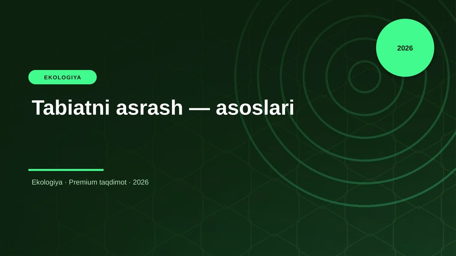 Tabiatni asrash — asoslari
