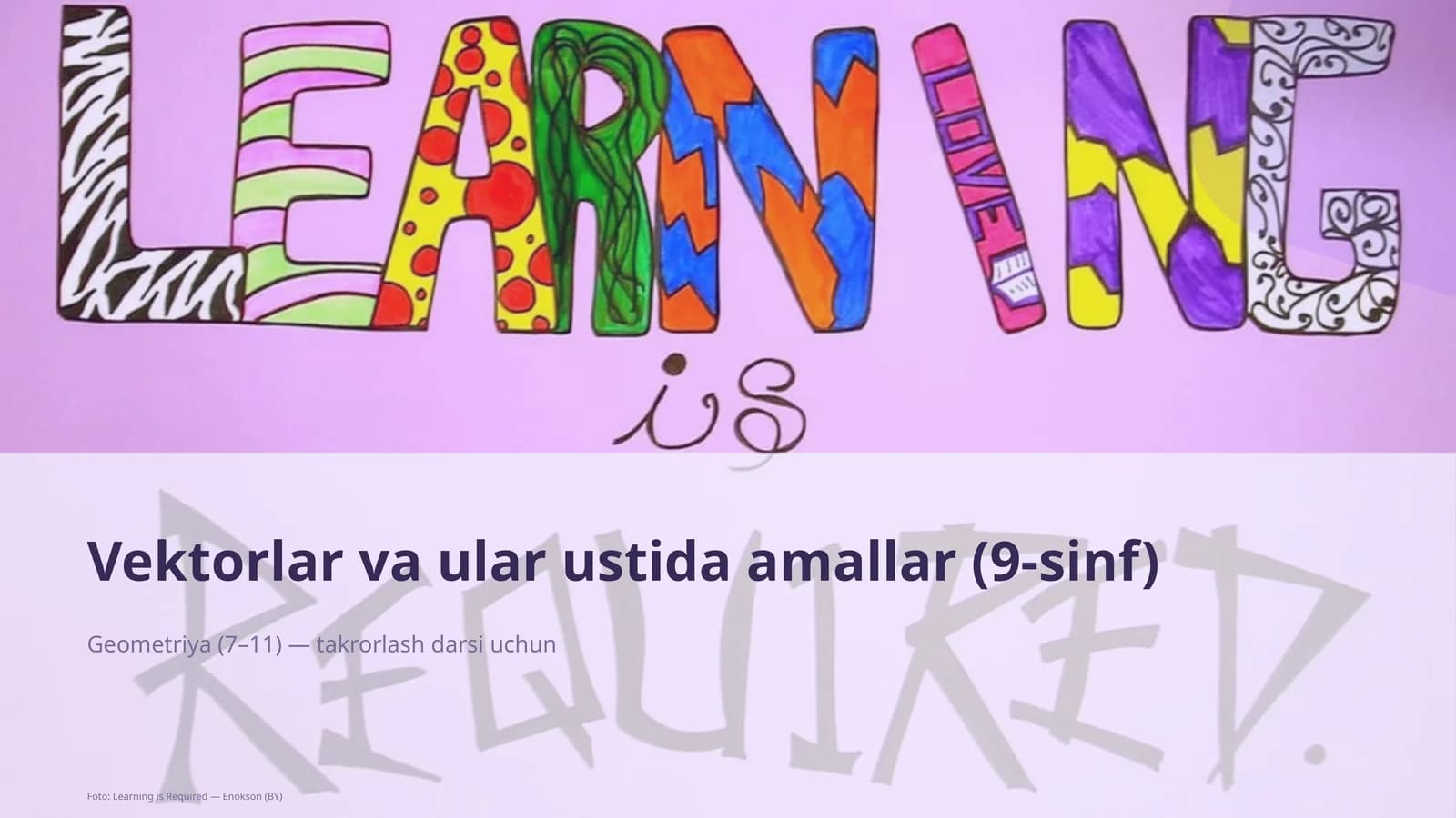 Vektorlar va ular ustida amallar (9-sinf)