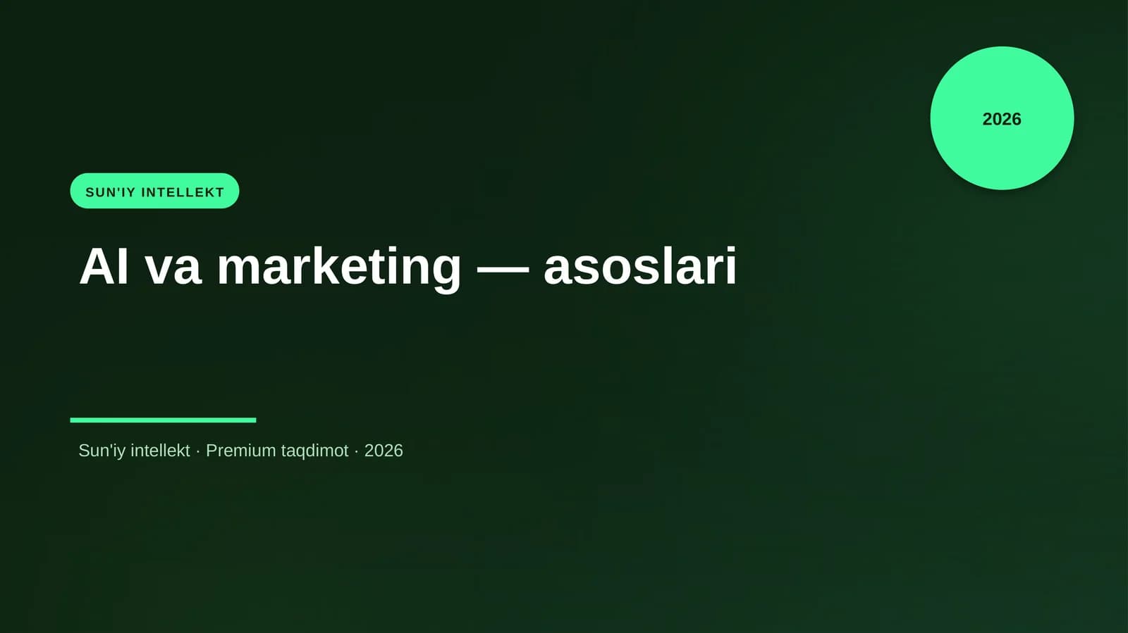 AI va marketing — asoslari