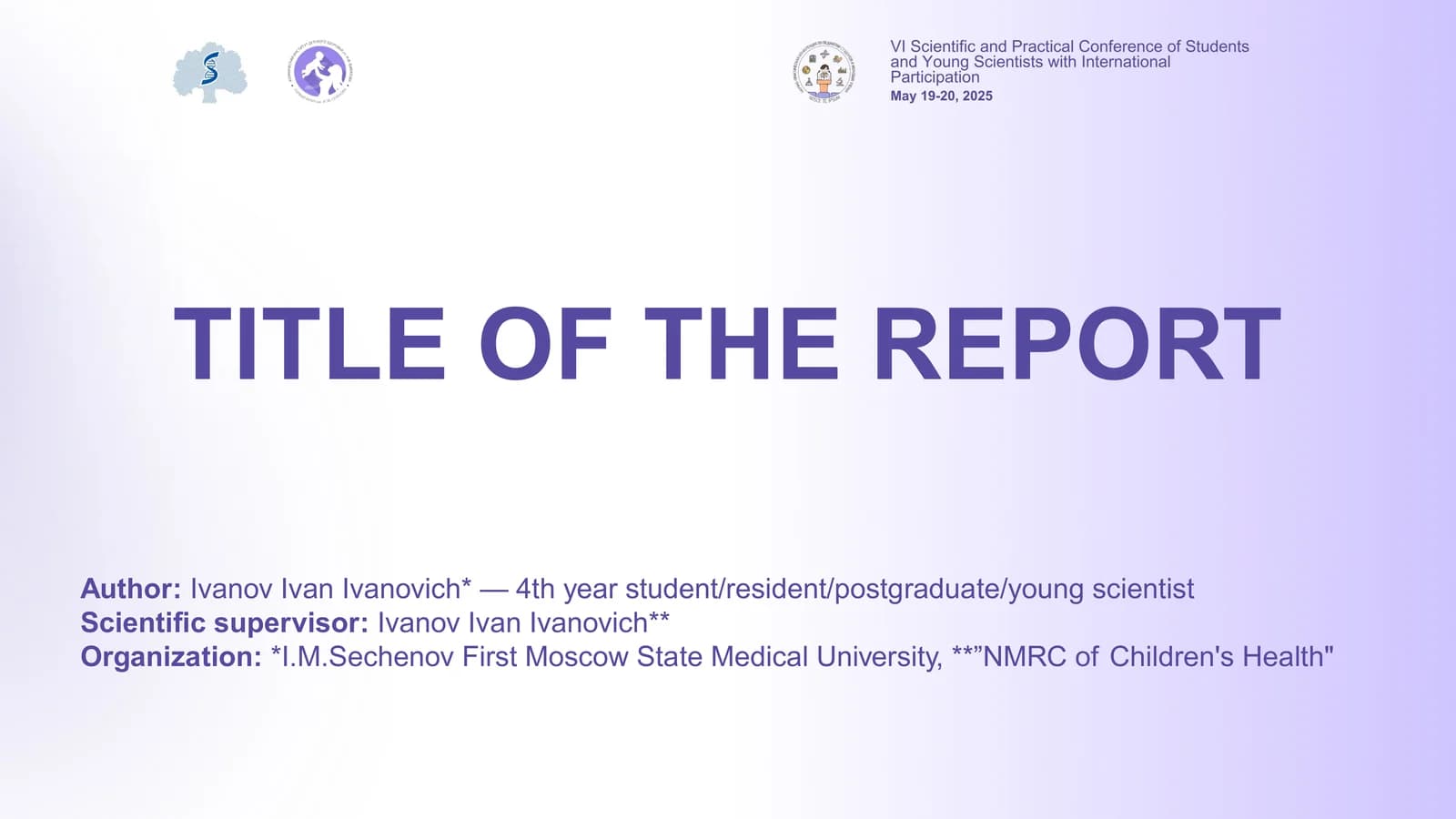 TITLE OF THE REPORT