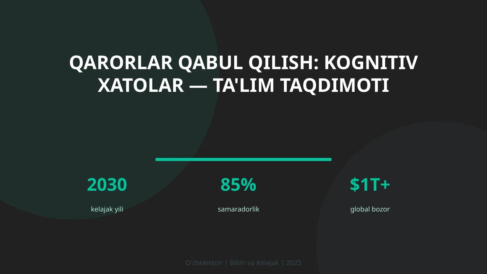 Qarorlar qabul qilish: kognitiv xatolar — ta'lim taqdimoti