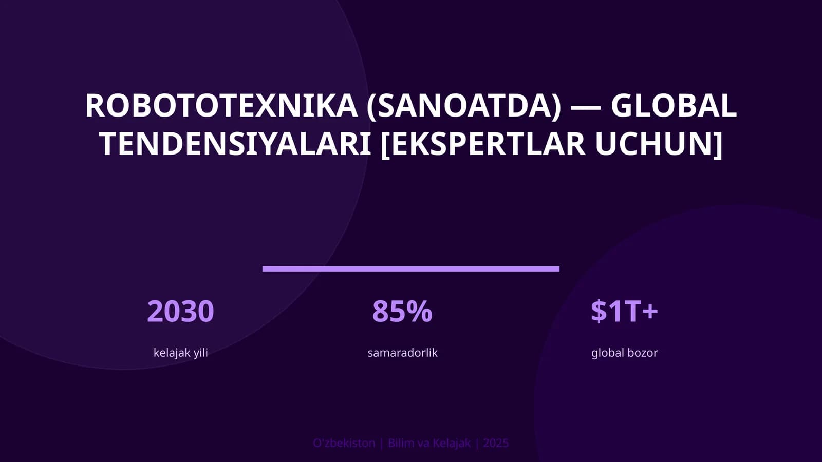 Robototexnika (sanoatda) — global tendensiyalari [ekspertlar uchun]