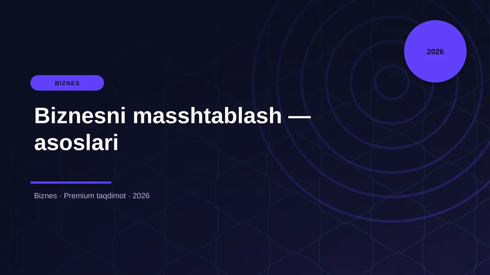 Biznesni masshtablash — asoslari