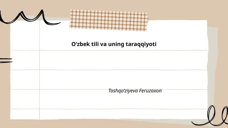 O'zbek tili va uning taraqqiyoti