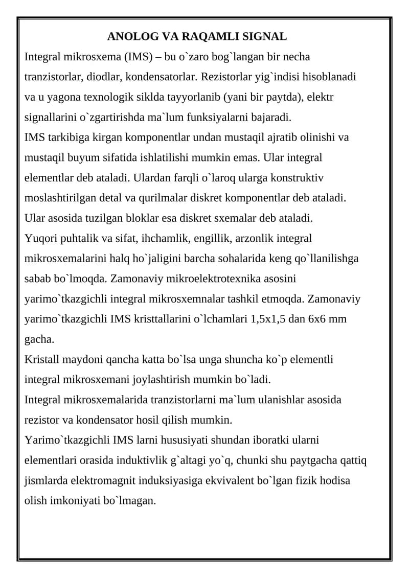 Integral mikrosxema (IMS)