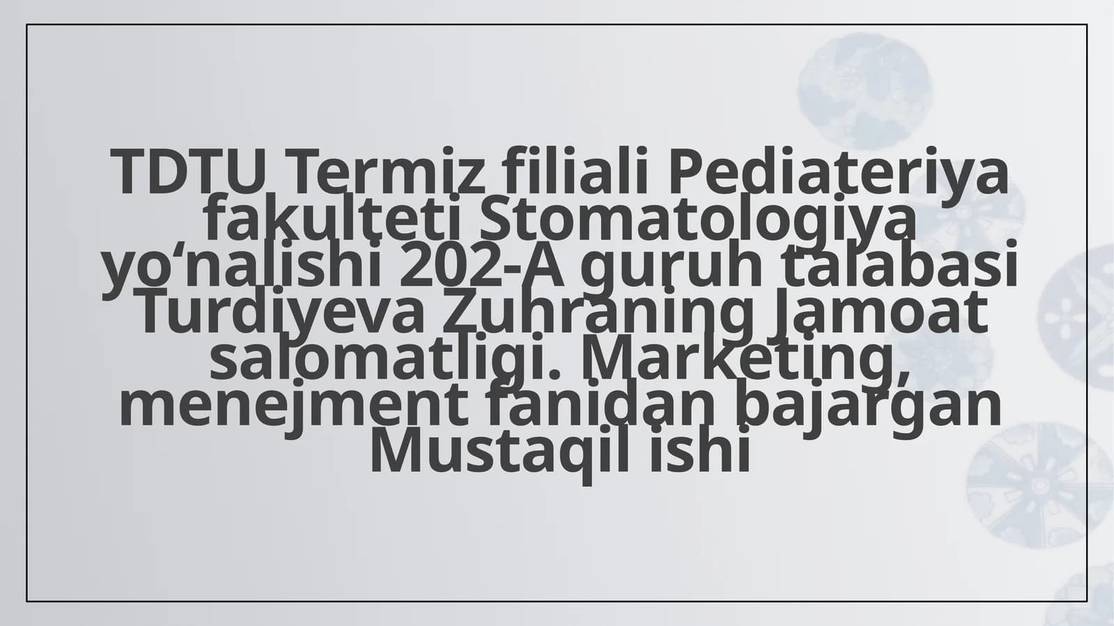 Mehnat resurslarini shakllantirish va rivojlantirish.Boshqaruv psixologiyasining predmeti va vazifalari.Strategik rejalashtirish. Tashqi muhit tahlili.O‘sish strategiyasi, qisqartirish.O‘zbekiston Respublikasi sog‘liqni saqlash tizimini rivojlantirish strategiyasi: sog‘liqni saqlash sohasidagi islohatlar