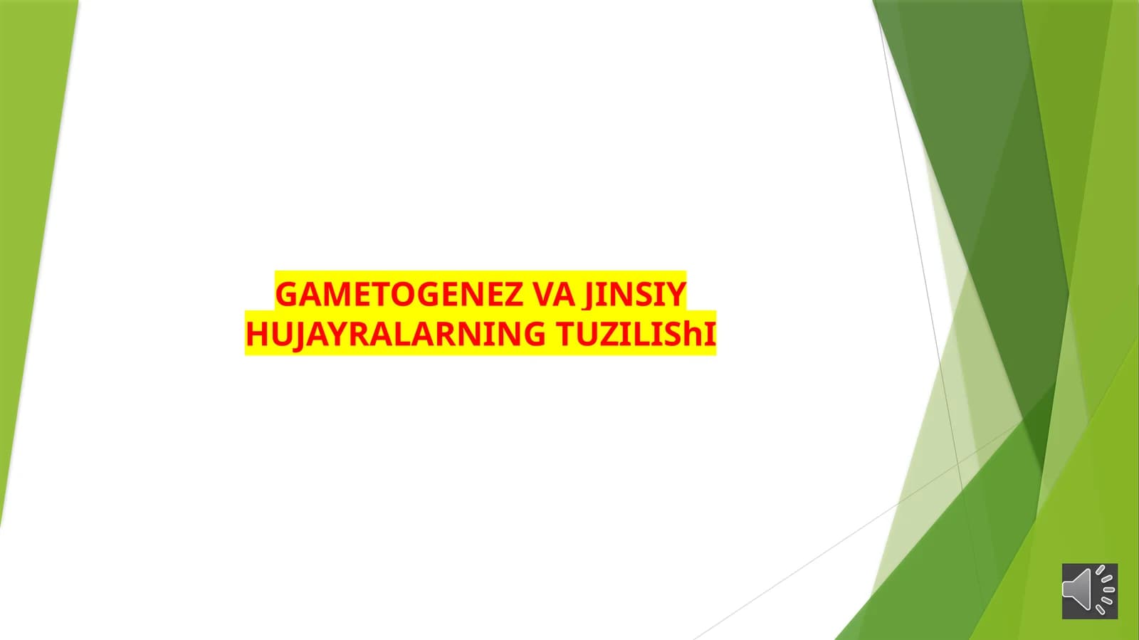 GAMETOGENEZ VA JINSIY HUJAYRALARNING TUZILIShI
