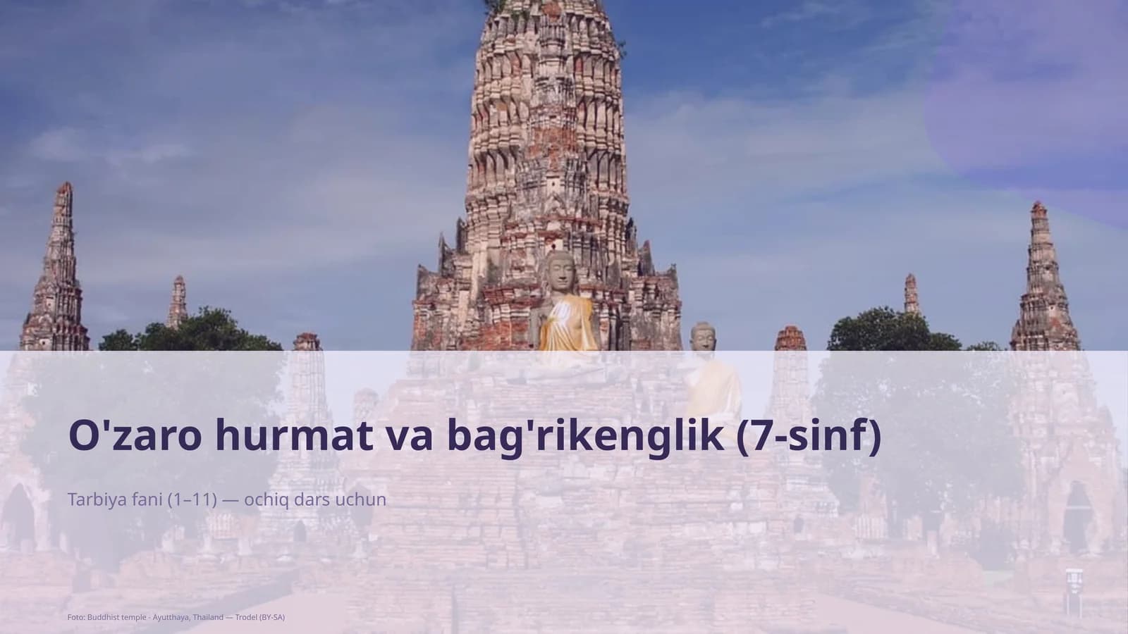 O'zaro hurmat va bag'rikenglik (7-sinf)