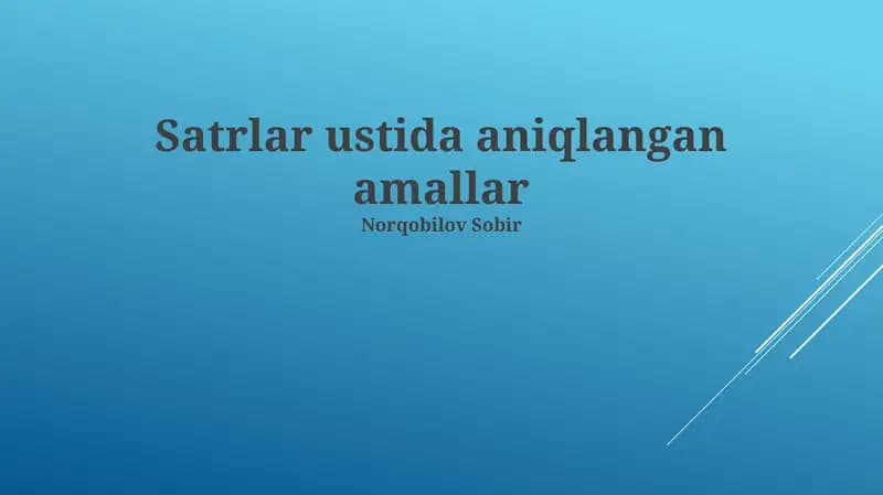Regular ifodalar bilan ishlash