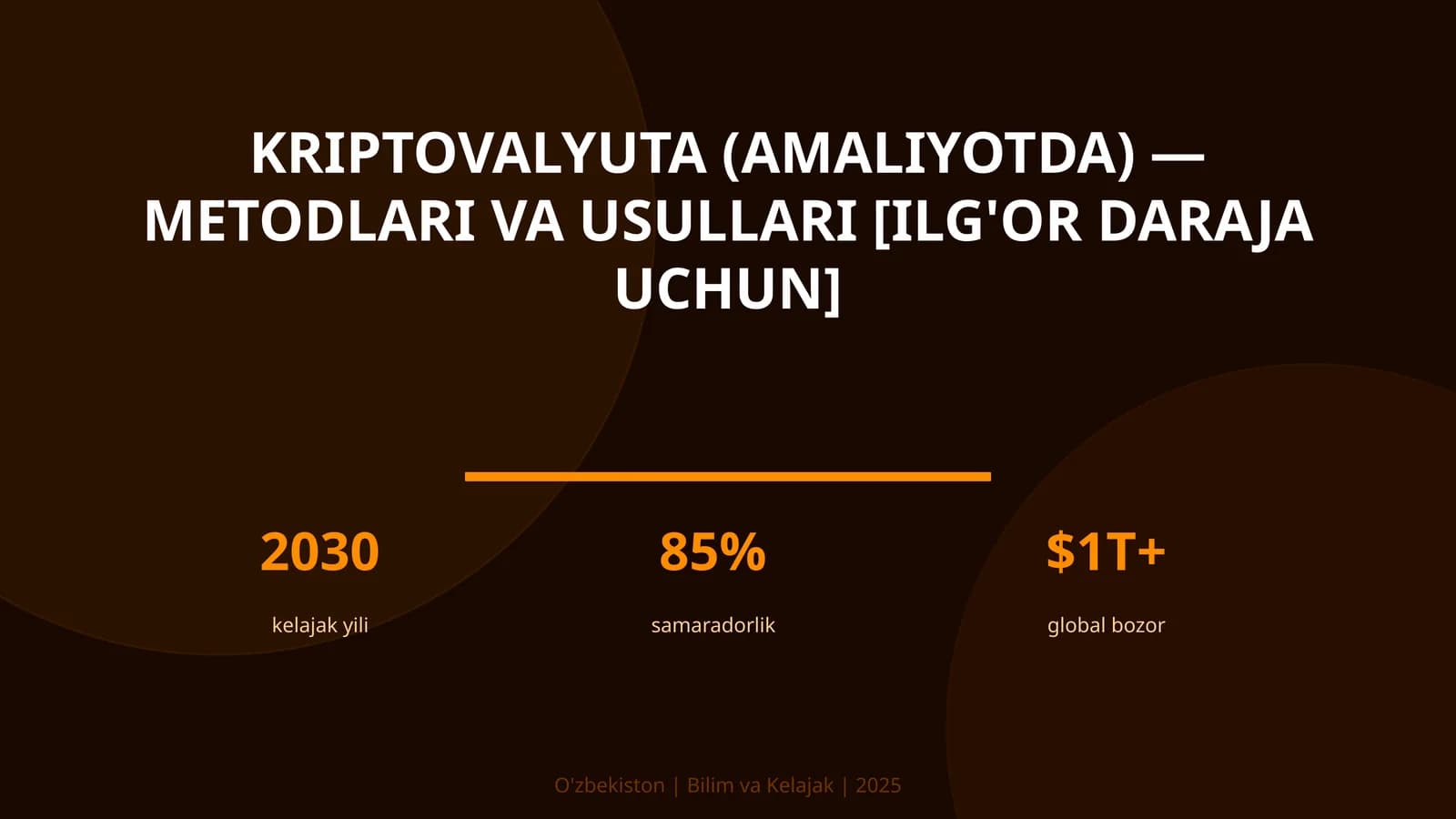 Kriptovalyuta (amaliyotda) — metodlari va usullari [ilg'or daraja uchun]