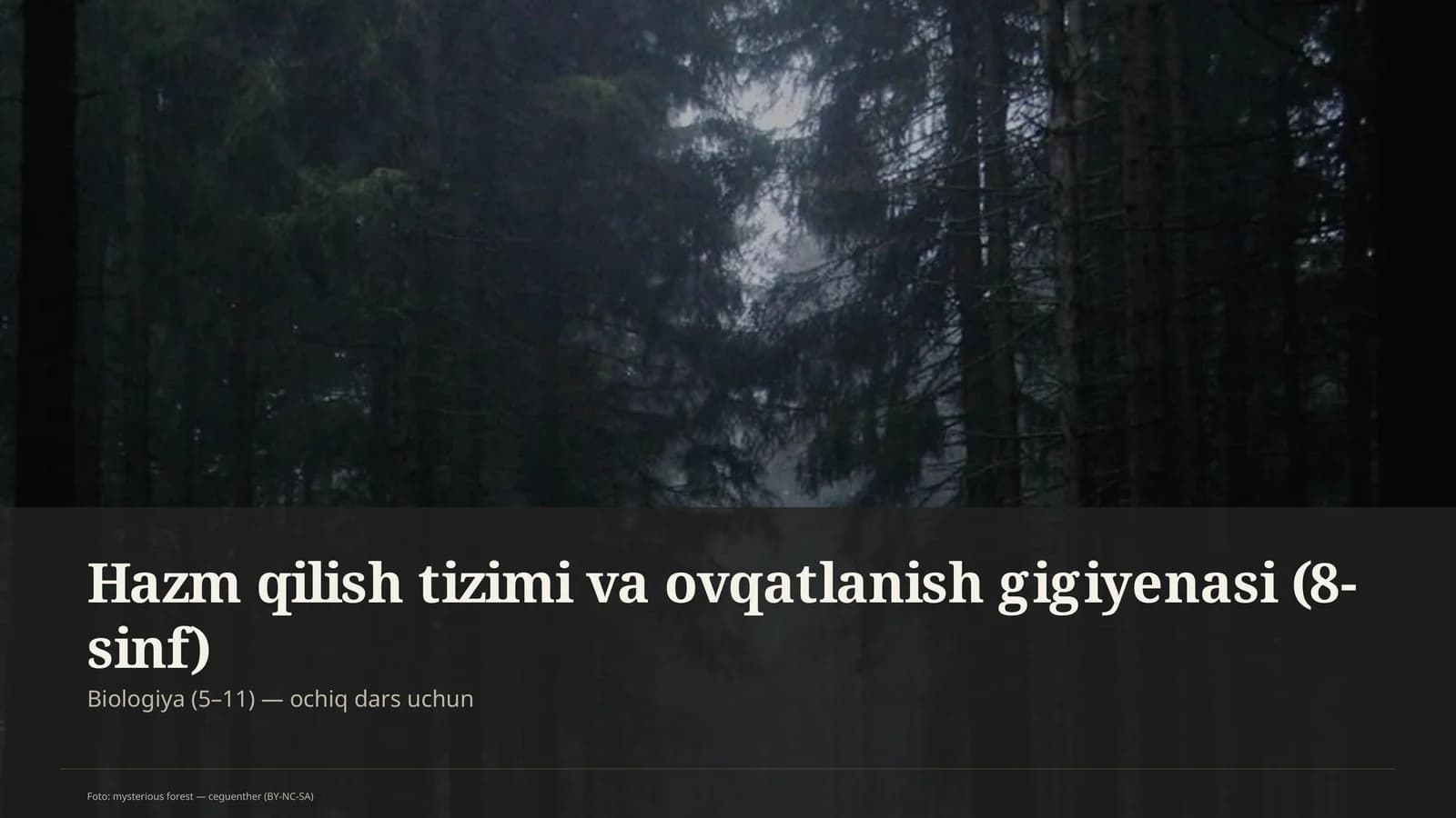 Hazm qilish tizimi va ovqatlanish gigiyenasi (8-sinf)