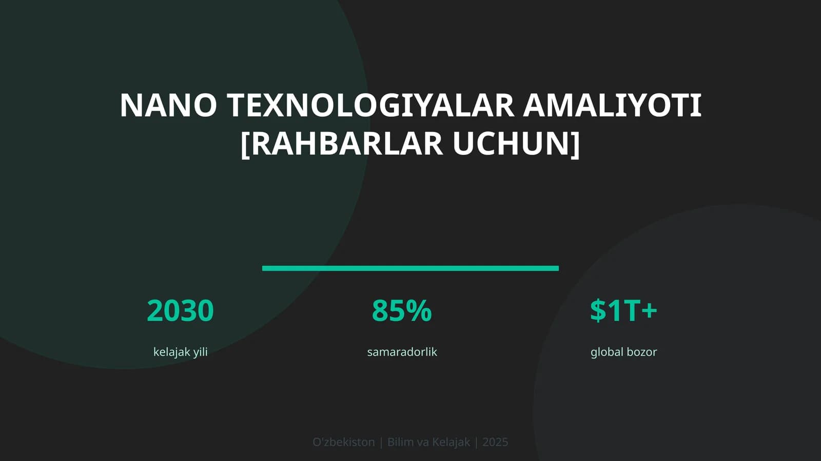 Nano texnologiyalar amaliyoti [rahbarlar uchun]