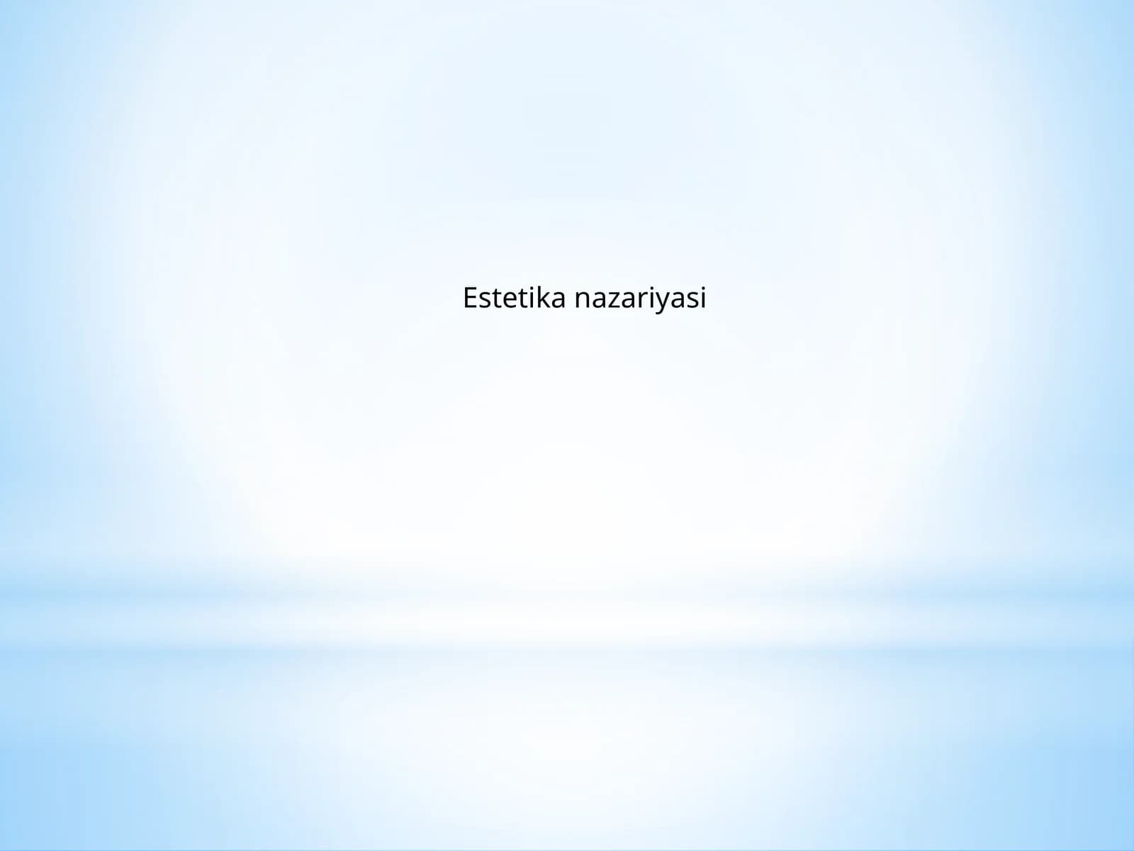 Estetika nazariyasi