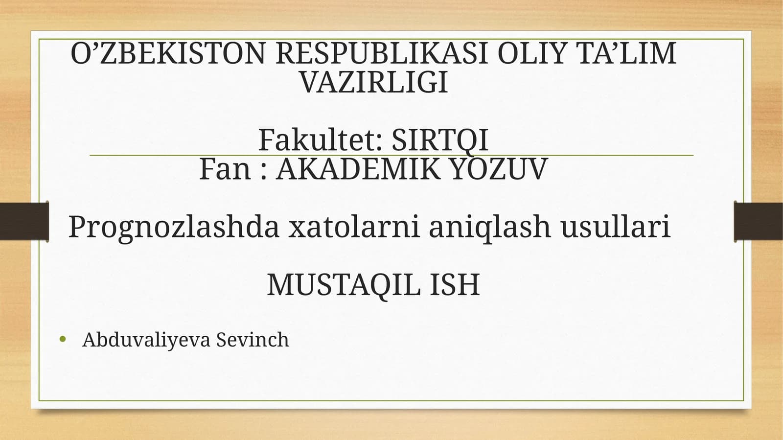 Prognozlash