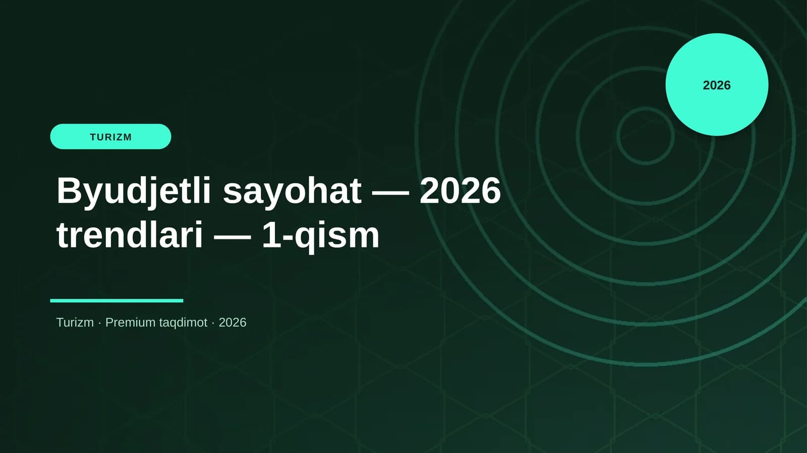 Byudjetli sayohat — 2026 trendlari — 1-qism