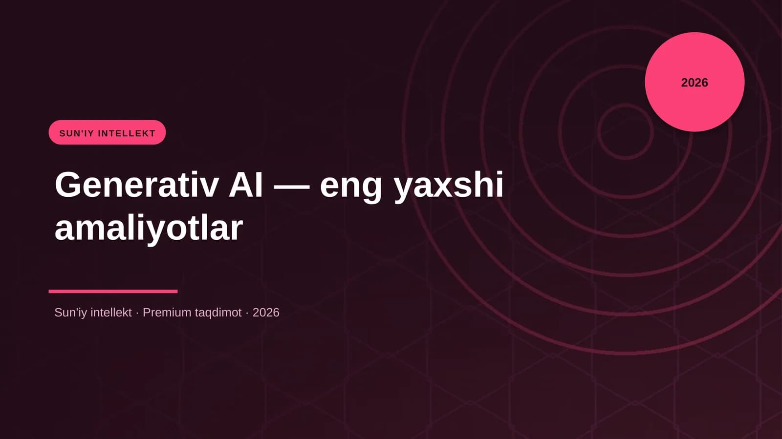 Generativ AI — eng yaxshi amaliyotlar