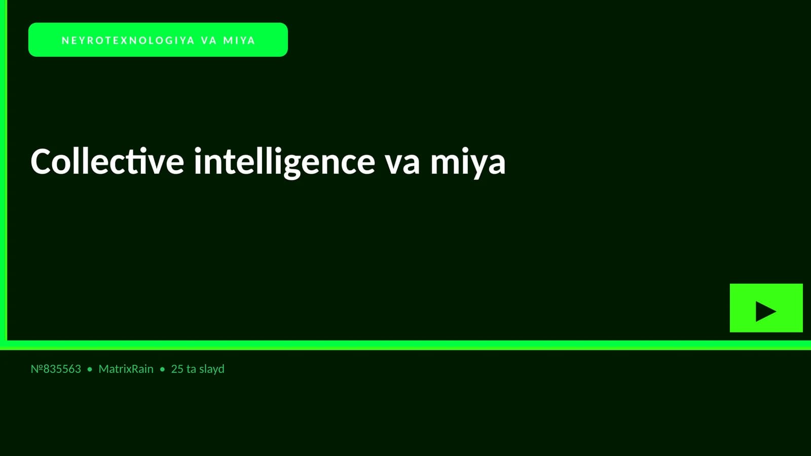 NEYROTEXNOLOGIYA VA MIYA