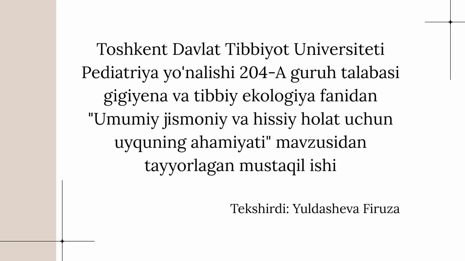 Umumiy jismoniy va hissiy holat uchun uyquning ahamiyati