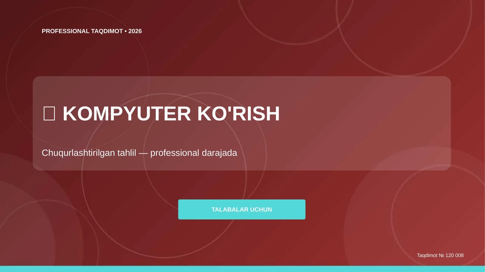 Kompyuter ko'rish: chuqurlashtirilgan tahlil