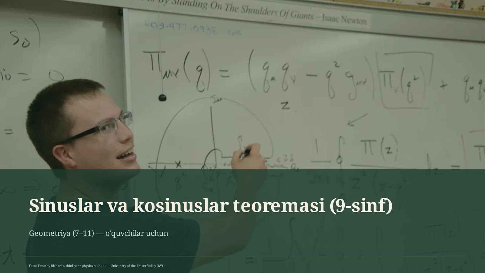 Sinuslar va kosinuslar teoremasi (9-sinf)